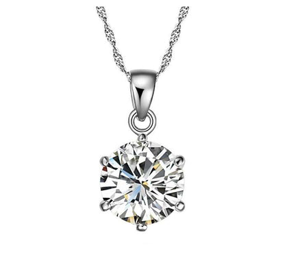 Zirconia crystal Pendant necklace - 925 sterling silver
